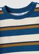 Sweatshirt marfim, azul e castanho tabaco em algod&atilde;o puro com decote redondo_2