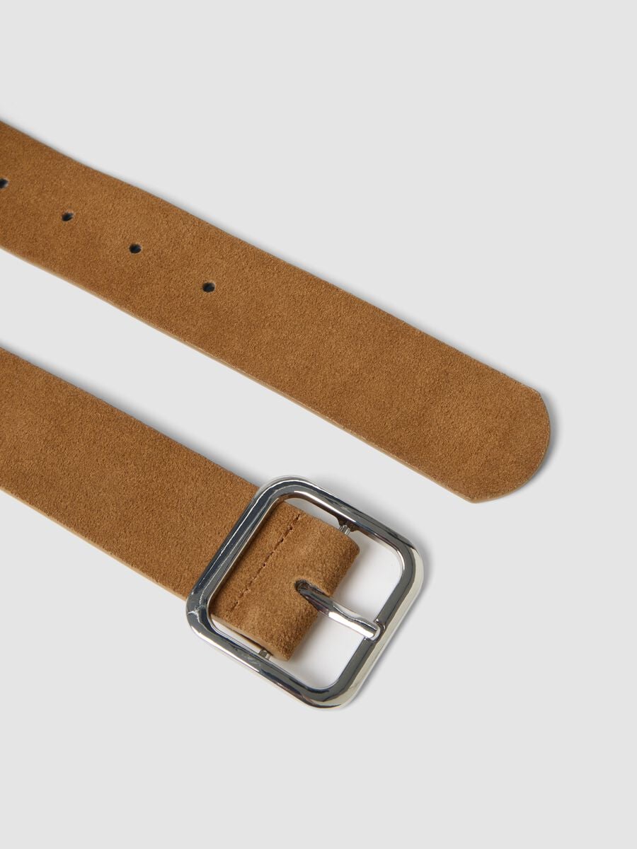 Cintura marrone in vera pelle con borchie_2