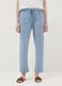 Blue striped pure cotton regular-fit trousers_1