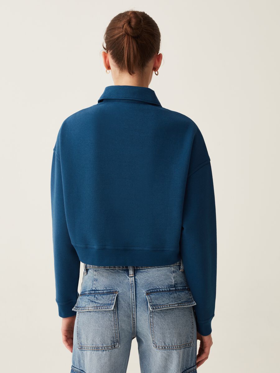 Cropped sweatshirt with polo neck_2