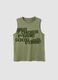 Green pure cotton oversized vest top_0