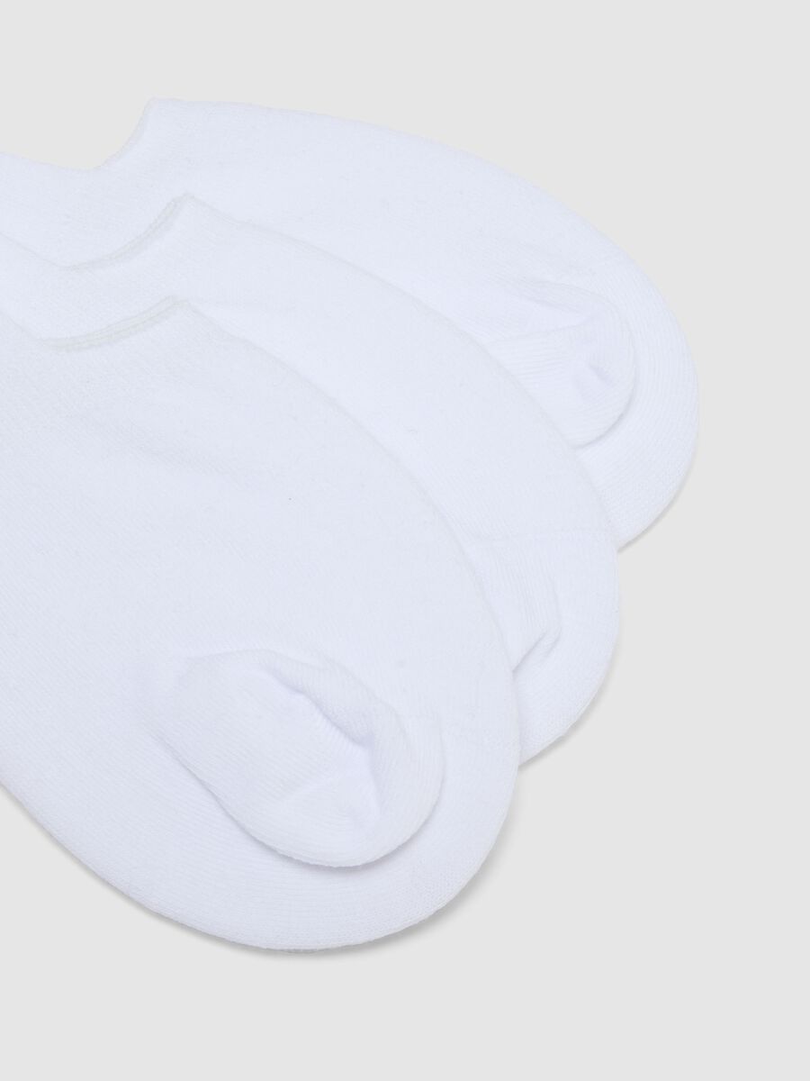 Tripack sporty socks in stretchy white cotton blend_1