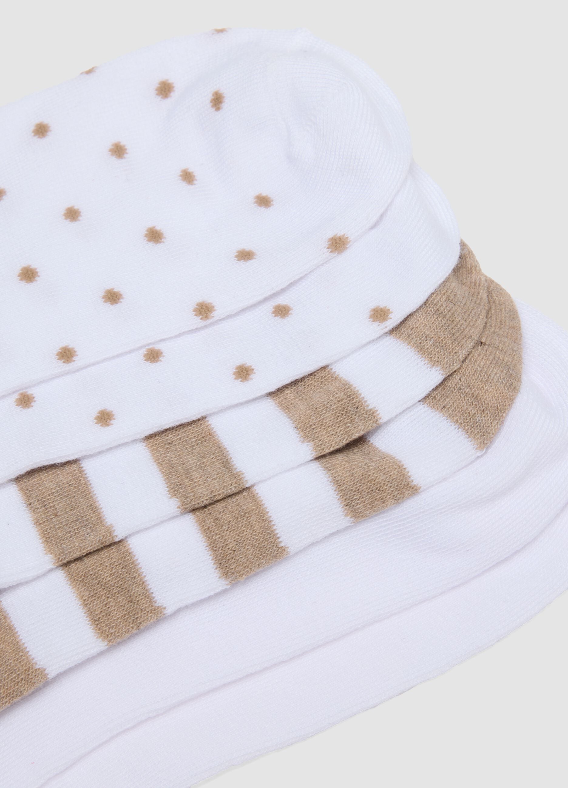 Multipack di sette calzini invisibili beige in tessuto elasticizzato