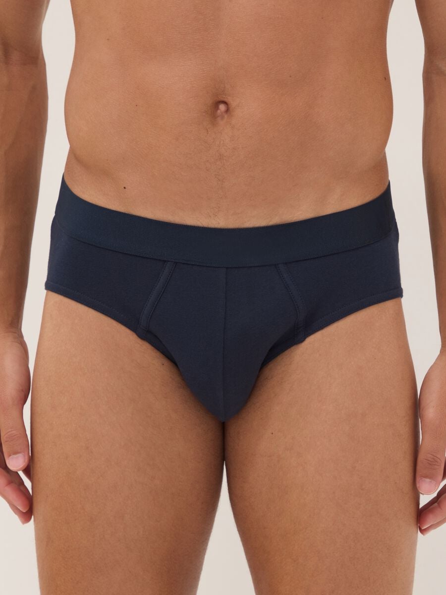 3er-Pack Slips in Blau und Schwarz aus elastischer Bio-Baumwolle_1