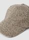 Beige wool-blend cap with patterned design_1