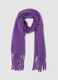 Sciarpa viola in misto lana con frange_0