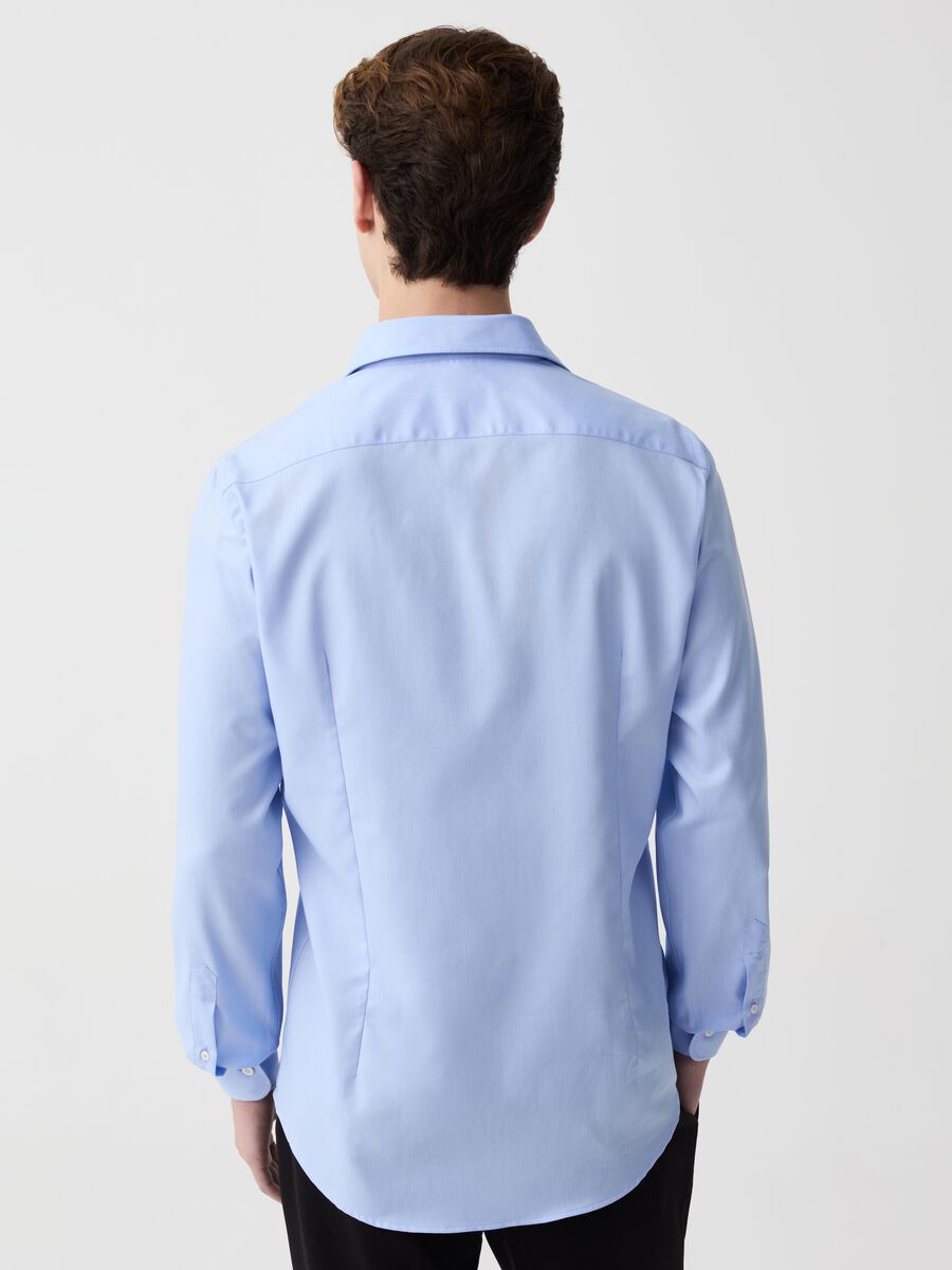 Solid colour cotton slim-fit shirt_2