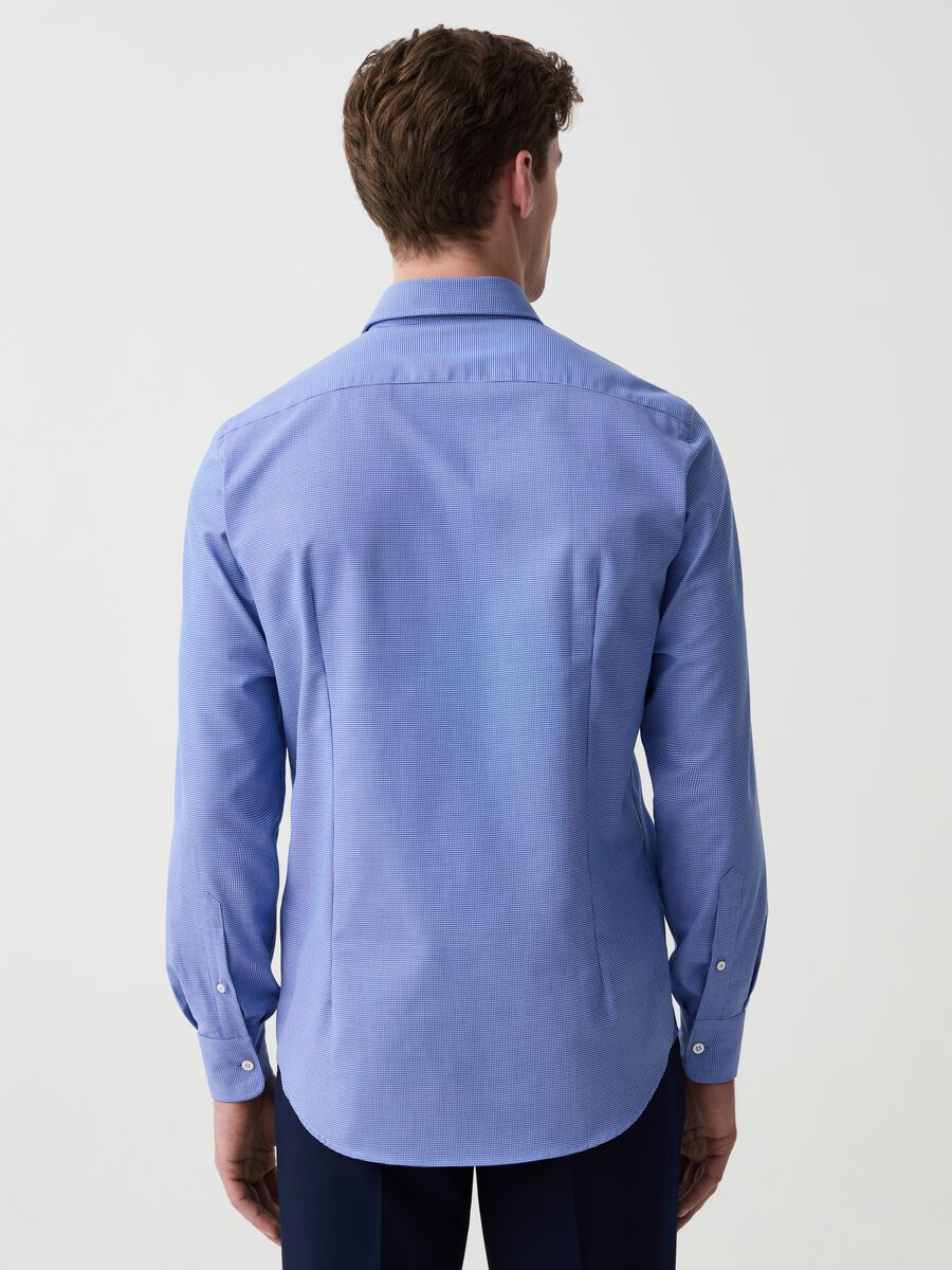 Slim-fit shirt in easy-iron cotton with micro pattern_1