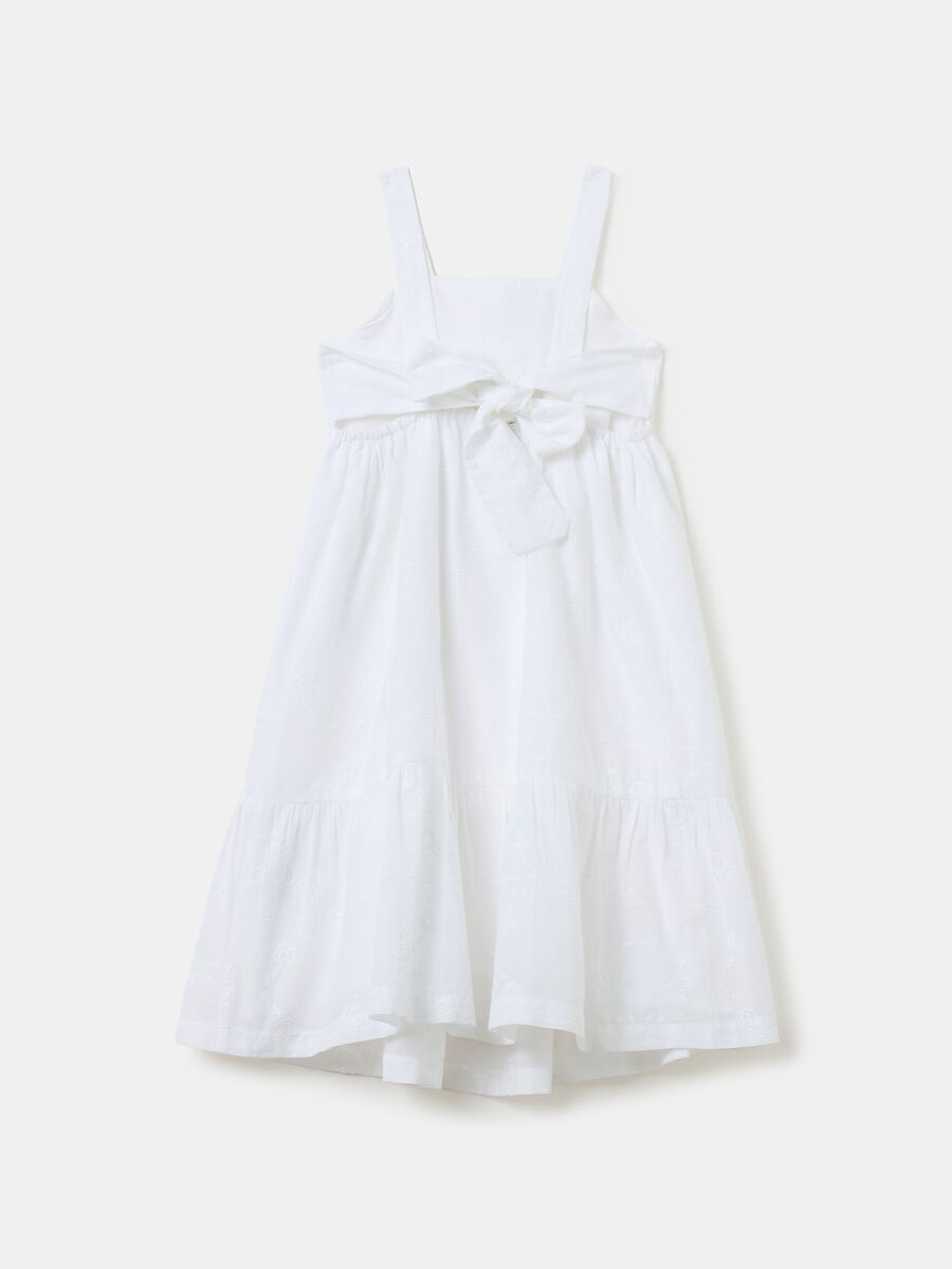 Cotton dress with flounce and embroidery_3