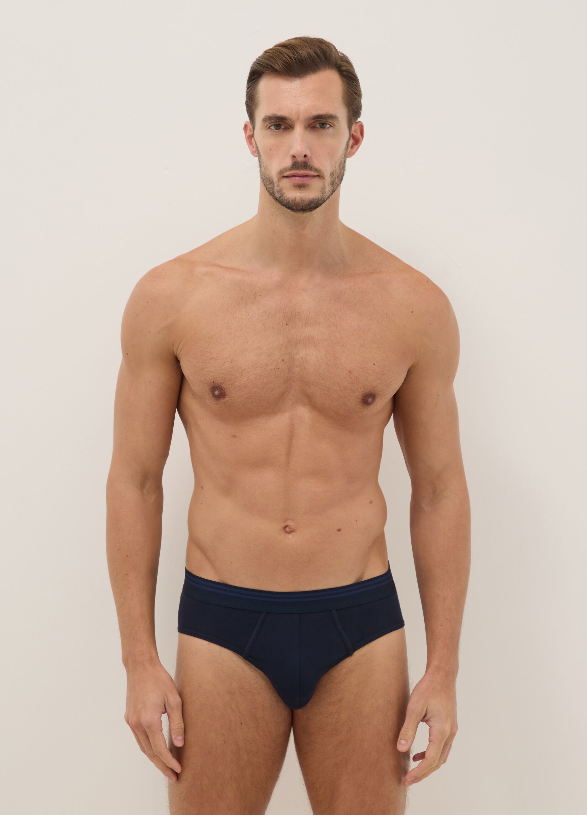 Tripack de cuecas de algod&atilde;o el&aacute;stico multicolor de corte regular