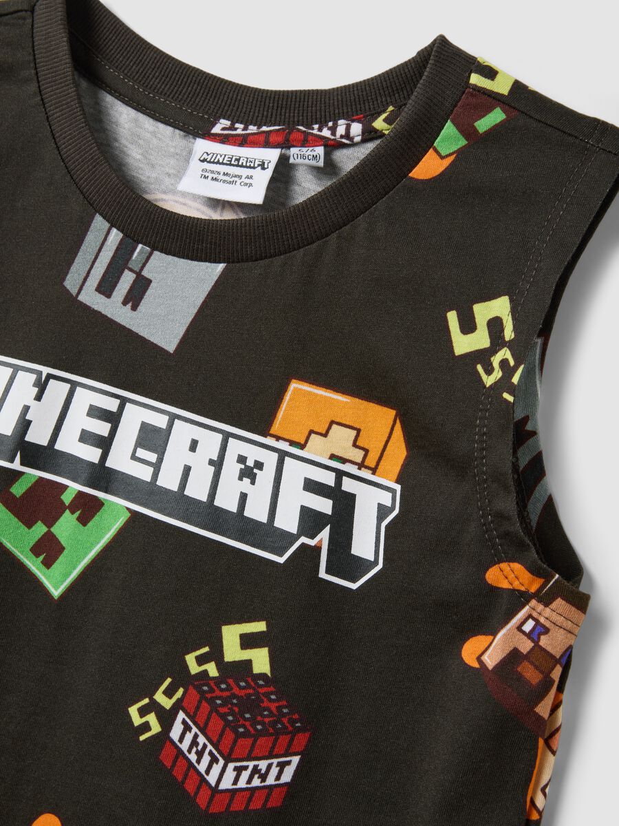 D&eacute;bardeur noir enfant en pur coton avec imprim&eacute;s Minecraft_2