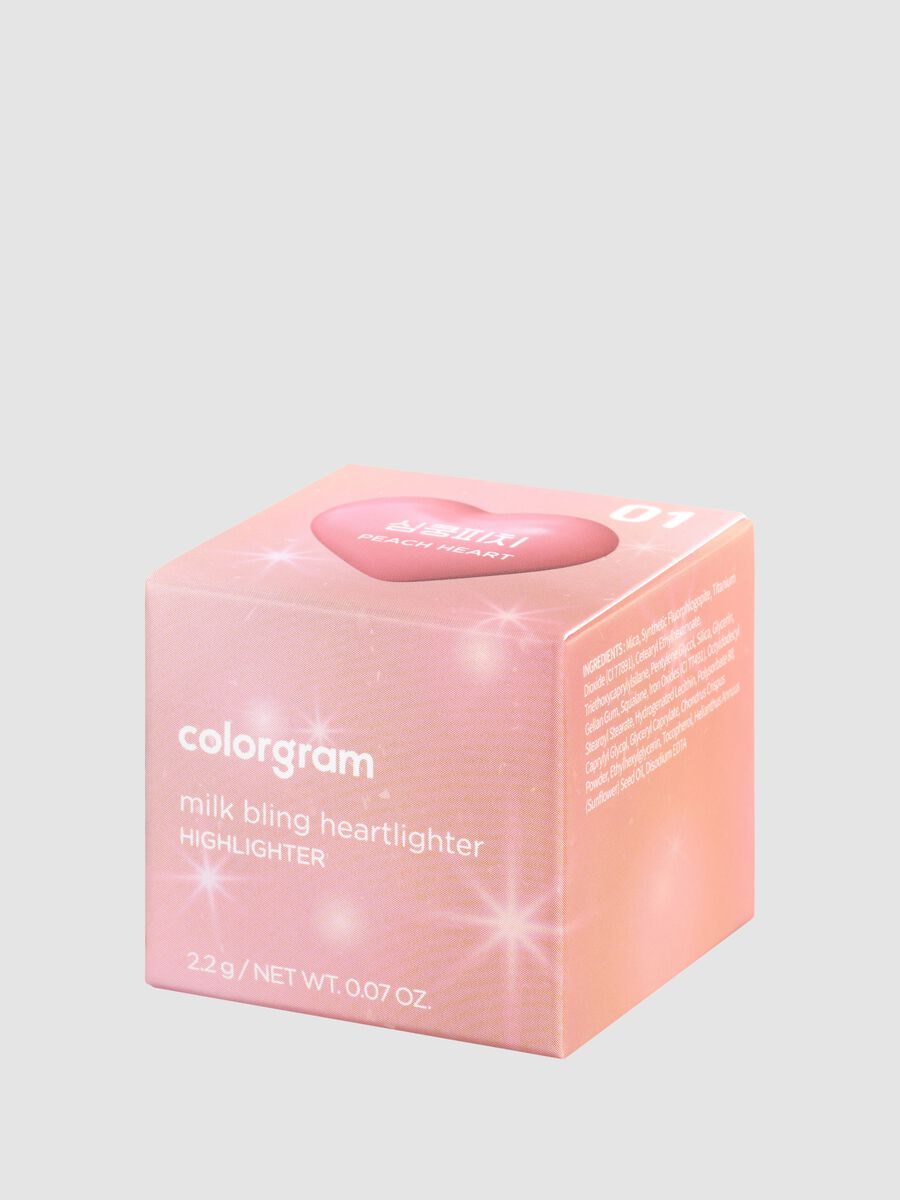 Milk Bling Heartlighter 01 Peach Heart 2.2G - Make-up coreano_1
