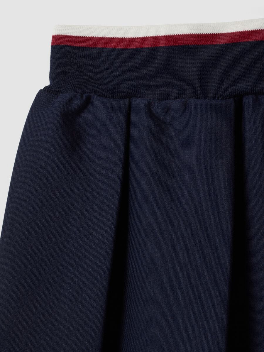Blue stretch viscose skirt with elasticated waist for girls_3