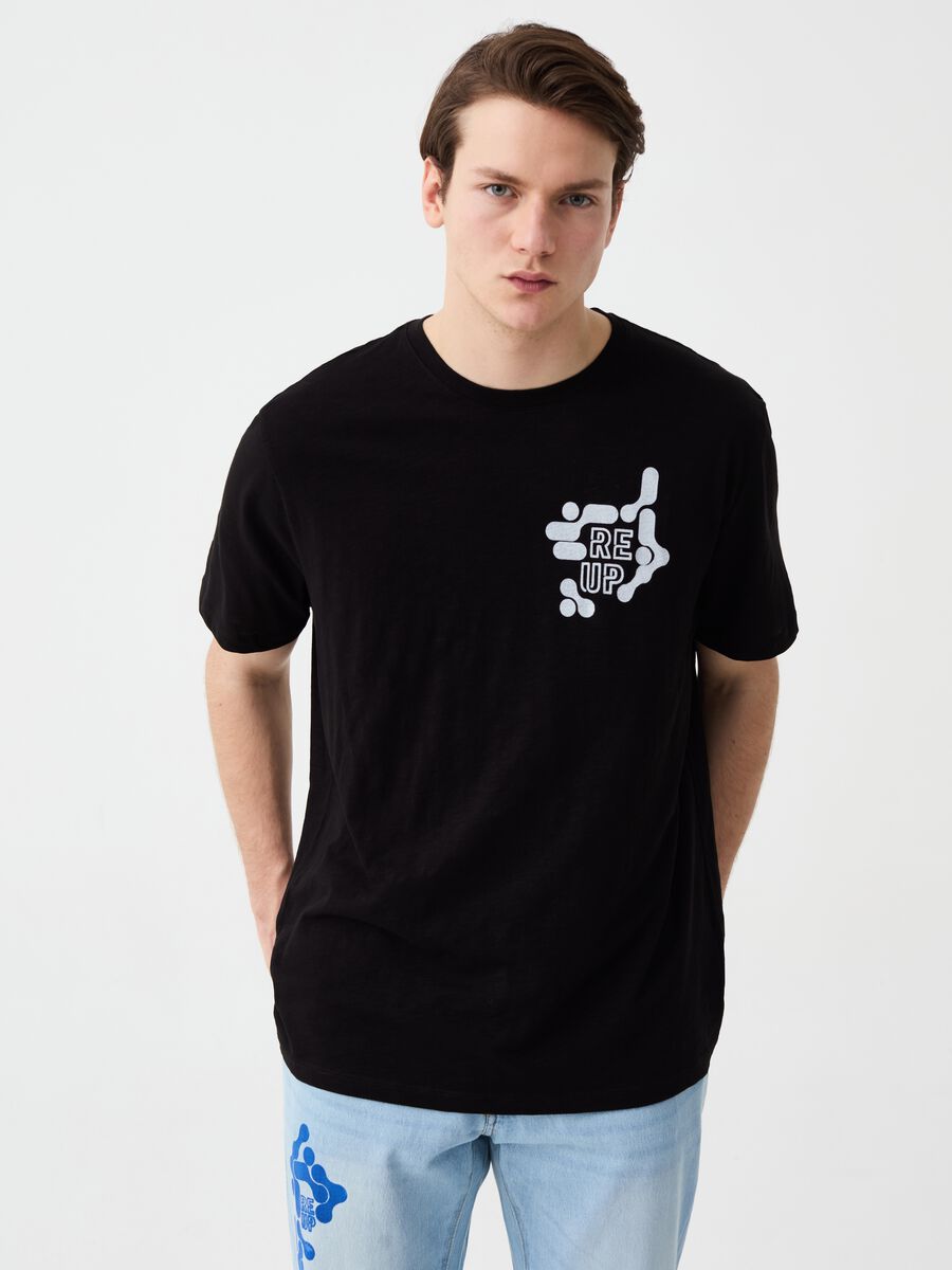 Camiseta de algodón con estampado RE-UP_0