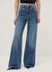Wide leg stretch cotton blue jeans_1