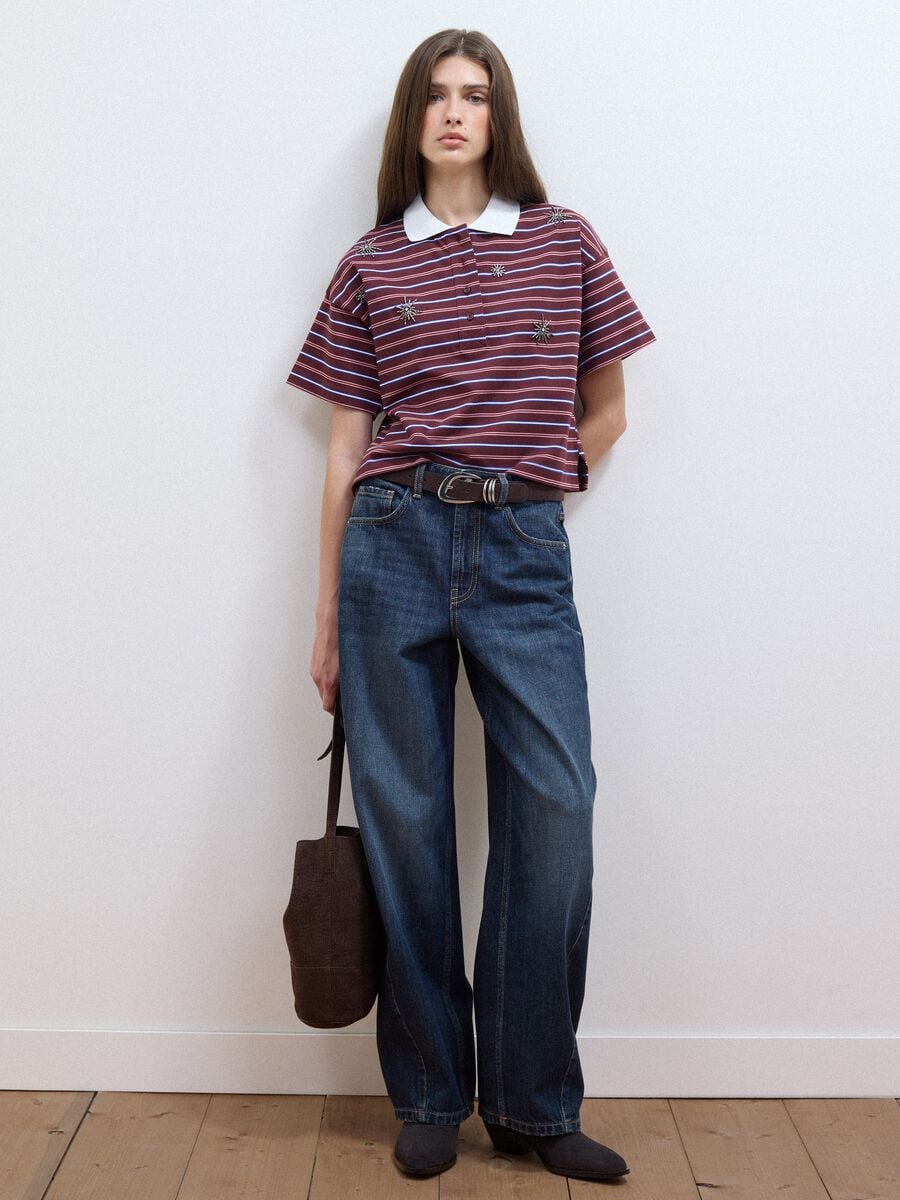 Blaue Balloon-Fit-Jeans aus reiner Baumwolle_0
