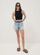 Schwarzes Cropped-Tanktop aus Stretch-Baumwolle_1
