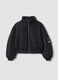 Black padded jacket with zip and high neck_3