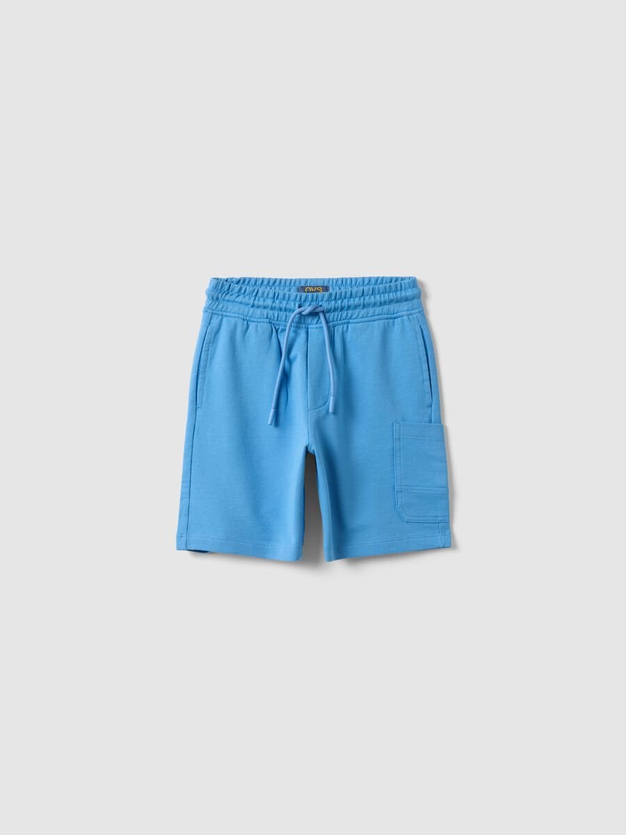 Children's regular fit sky blue pure cotton shorts_0