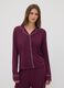 Purple pure viscose pyjamas with V-neck and contrast piping_1