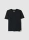 Black pure cotton crew neck t-shirt, regular fit_4
