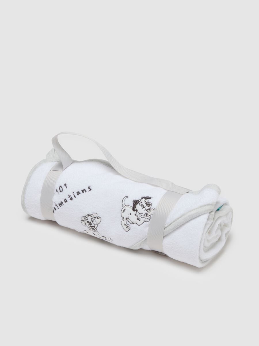 White newborn bathrobe in cotton blend with Disney pattern_2