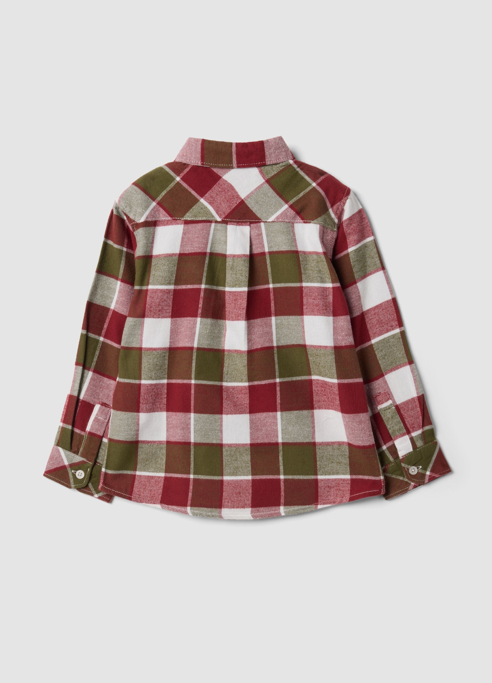 Boys&rsquo; multicolour checked pure cotton shirt
