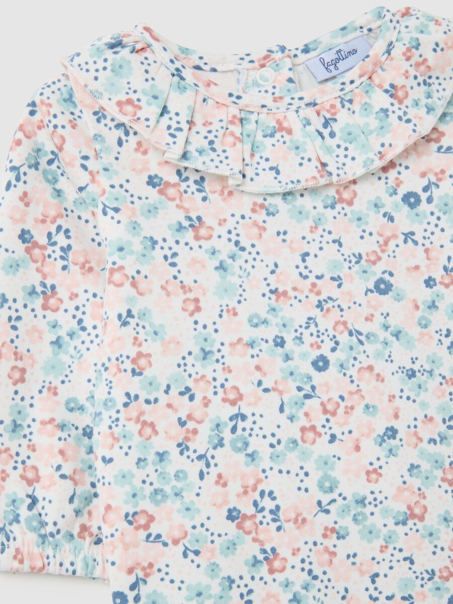 Body para beb&eacute; ni&ntilde;a en algod&oacute;n puro multicolor con cuello con volantes_2