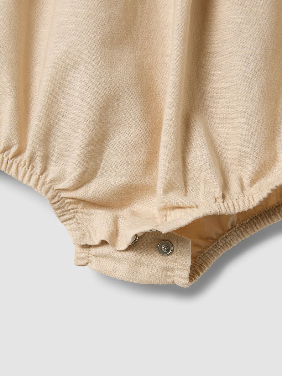 Beige organic cotton baby romper_2