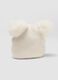White ribbed wool-blend beanie with two pom-poms_2