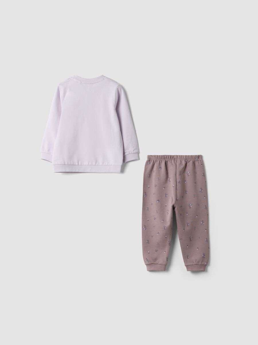 Purple pure organic cotton crew-neck pyjamas_1
