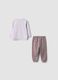 Purple pure organic cotton crew-neck pyjamas_1