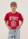 Boys' Regular Fit Pure Cotton Red T-shirt with Print_0
