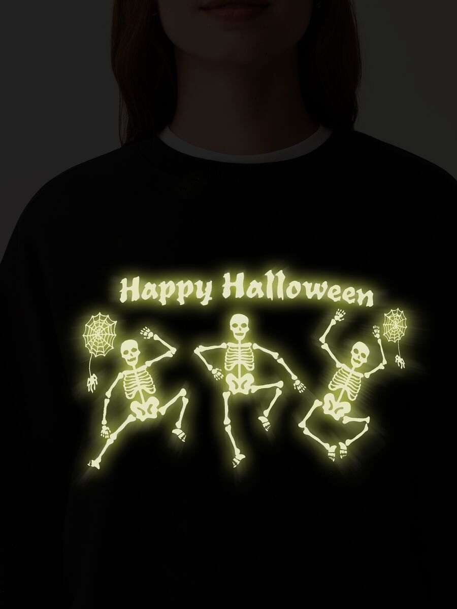 Sweatshirt with phosphorescent Halloween print_1
