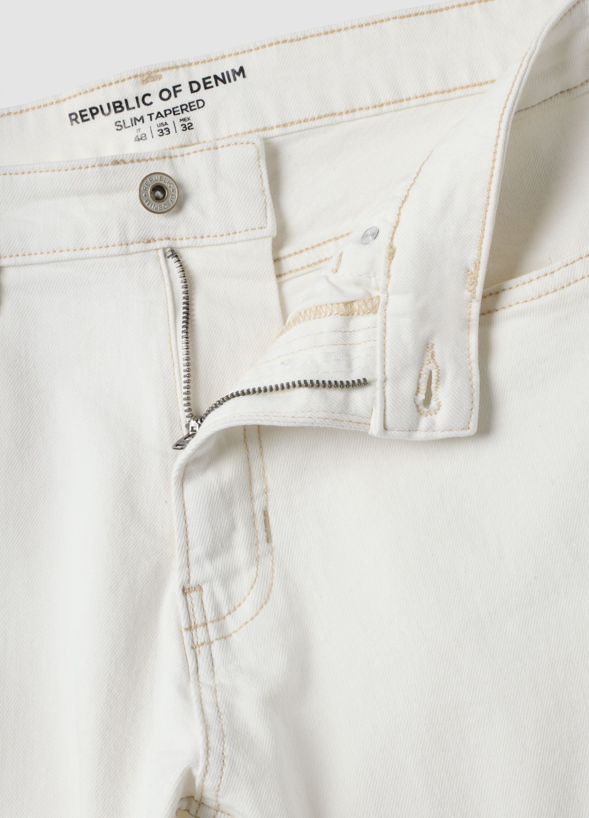 Vaqueros blancos slim fit de algod&oacute;n el&aacute;stico