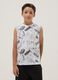 White pure cotton vest top with all-over print_0