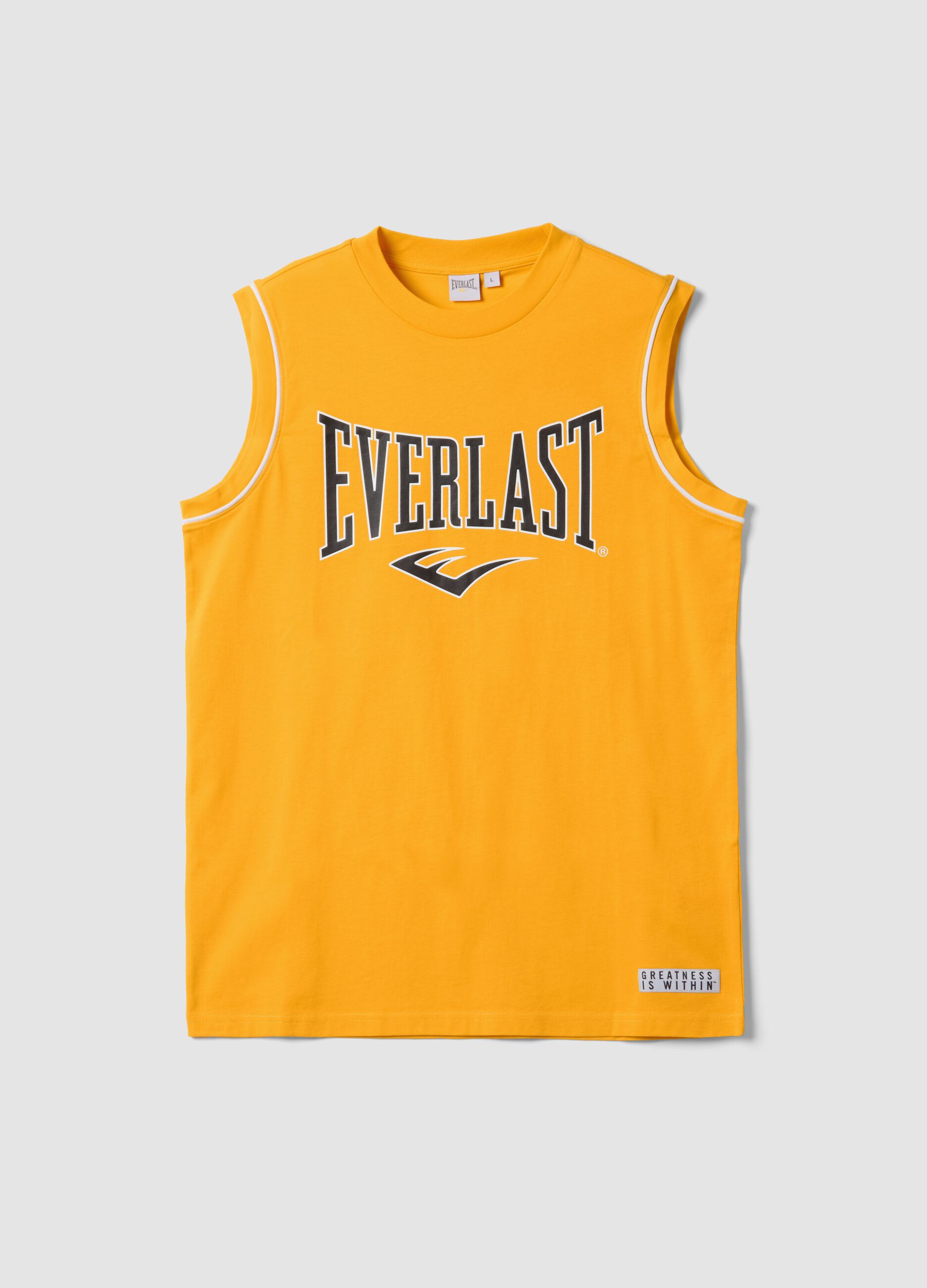 Camisola sem mangas laranja de algod&atilde;o puro com logotipo Everlast