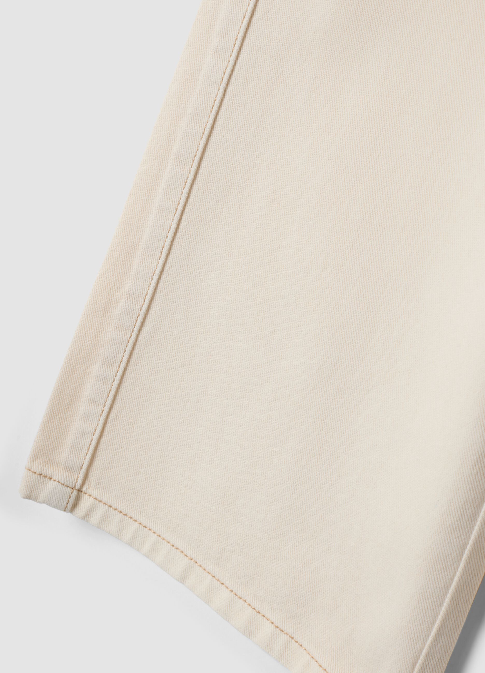 Beige wide-leg trousers in pure cotton