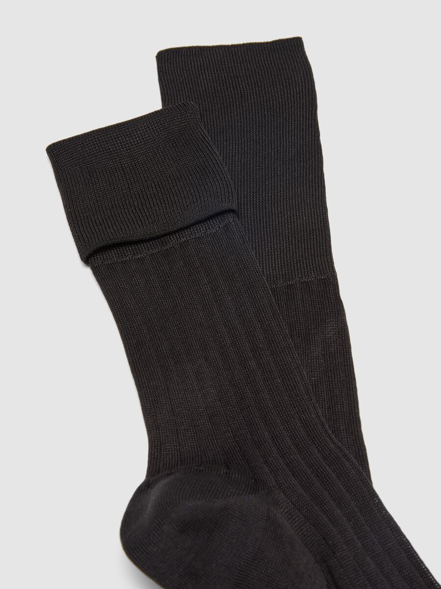 Twin-pack of short black pure cotton socks, regular fit_2