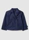 Girls' blue double-breasted cotton blend trench coat, regular fit_0