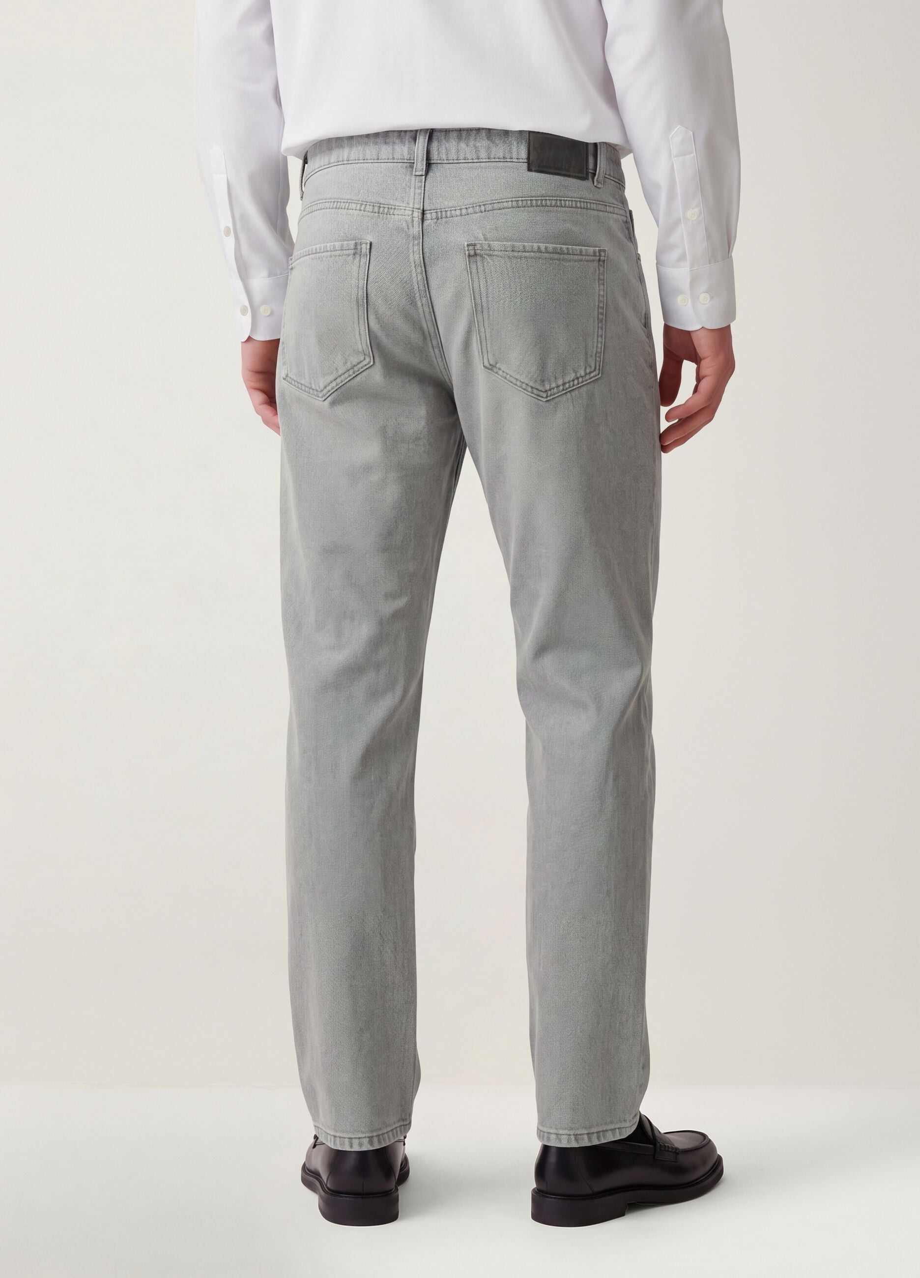 Graue Denim-Jeans aus Baumwoll-Viskose-Mix, Regular Fit