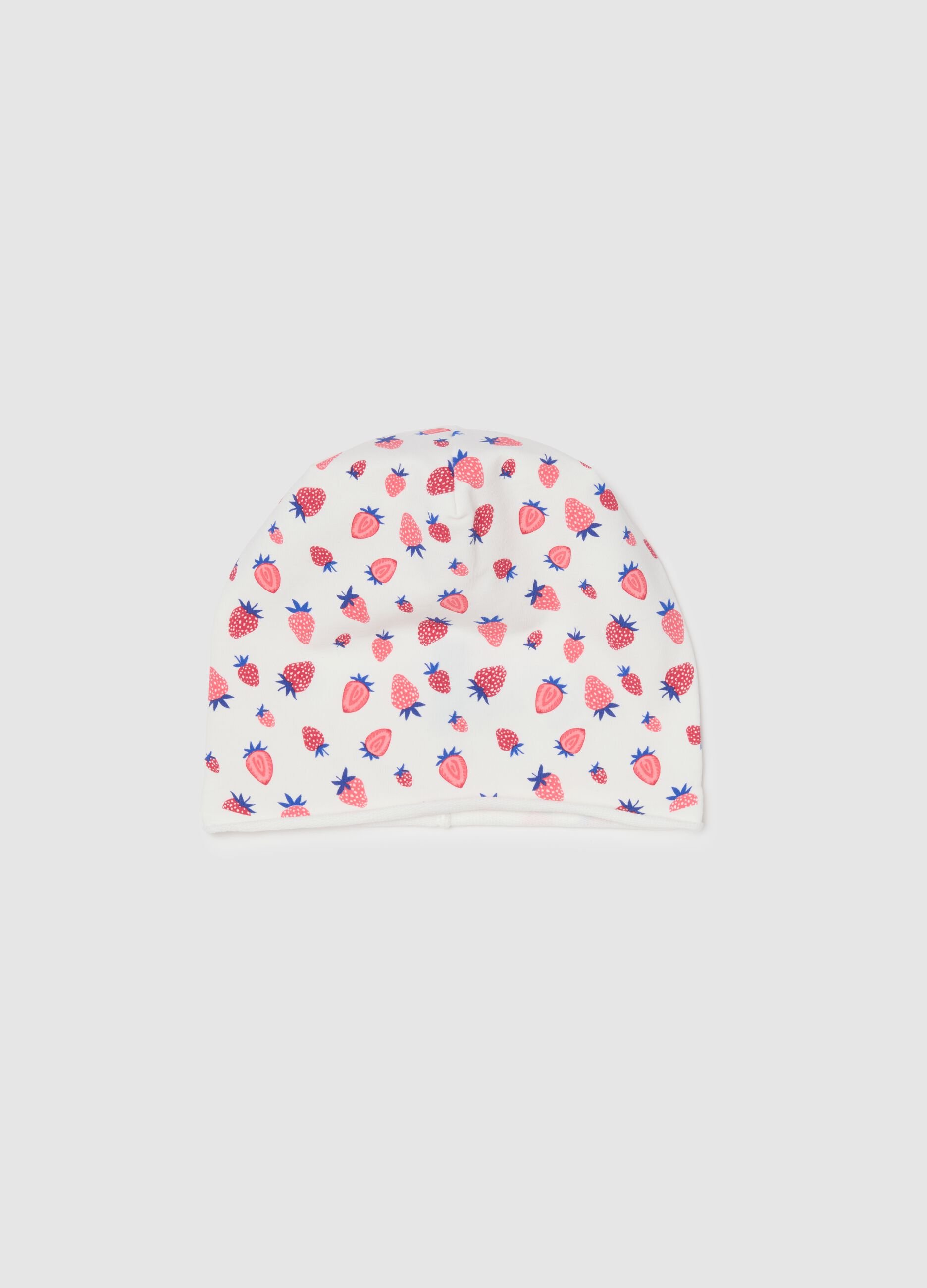 Multicolour stretch cotton cap with prints for girls