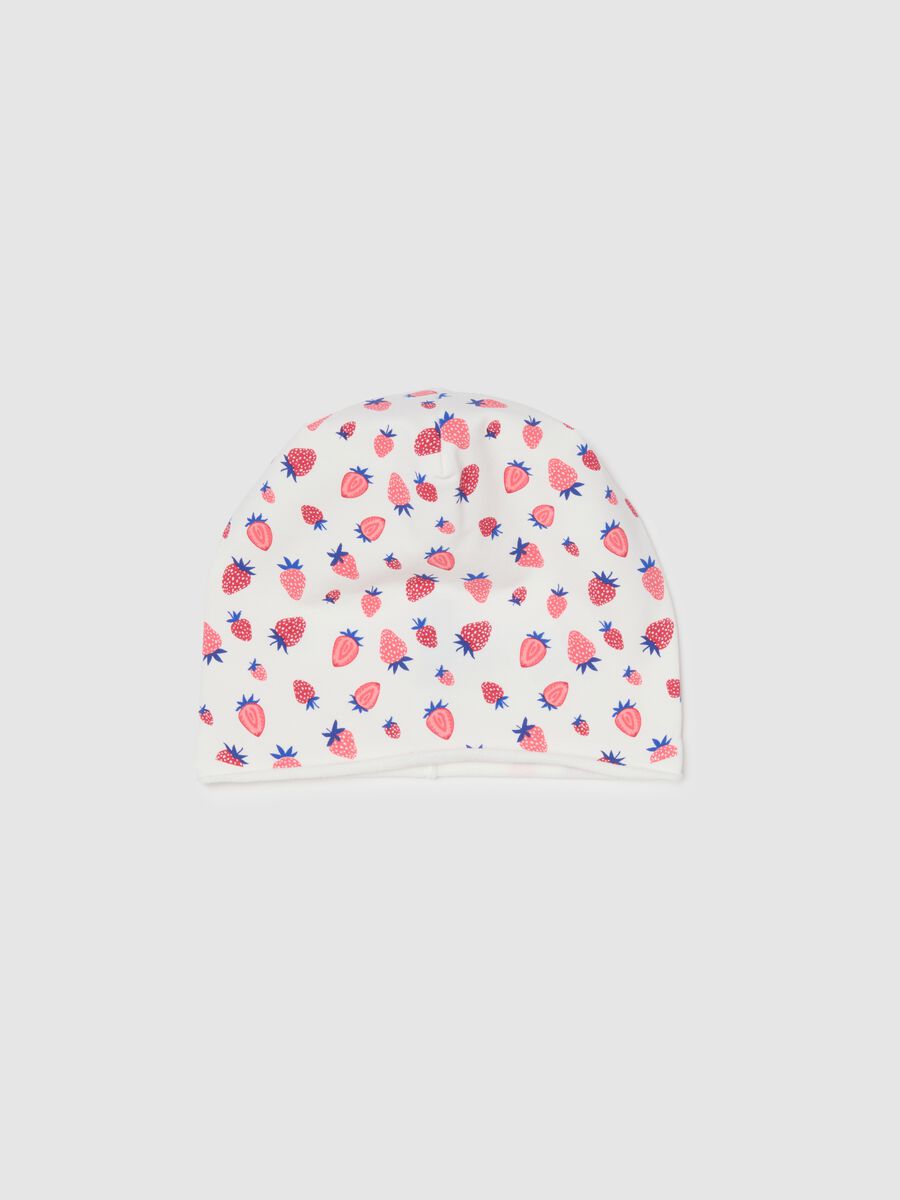 Multicolour stretch cotton cap with prints for girls_0