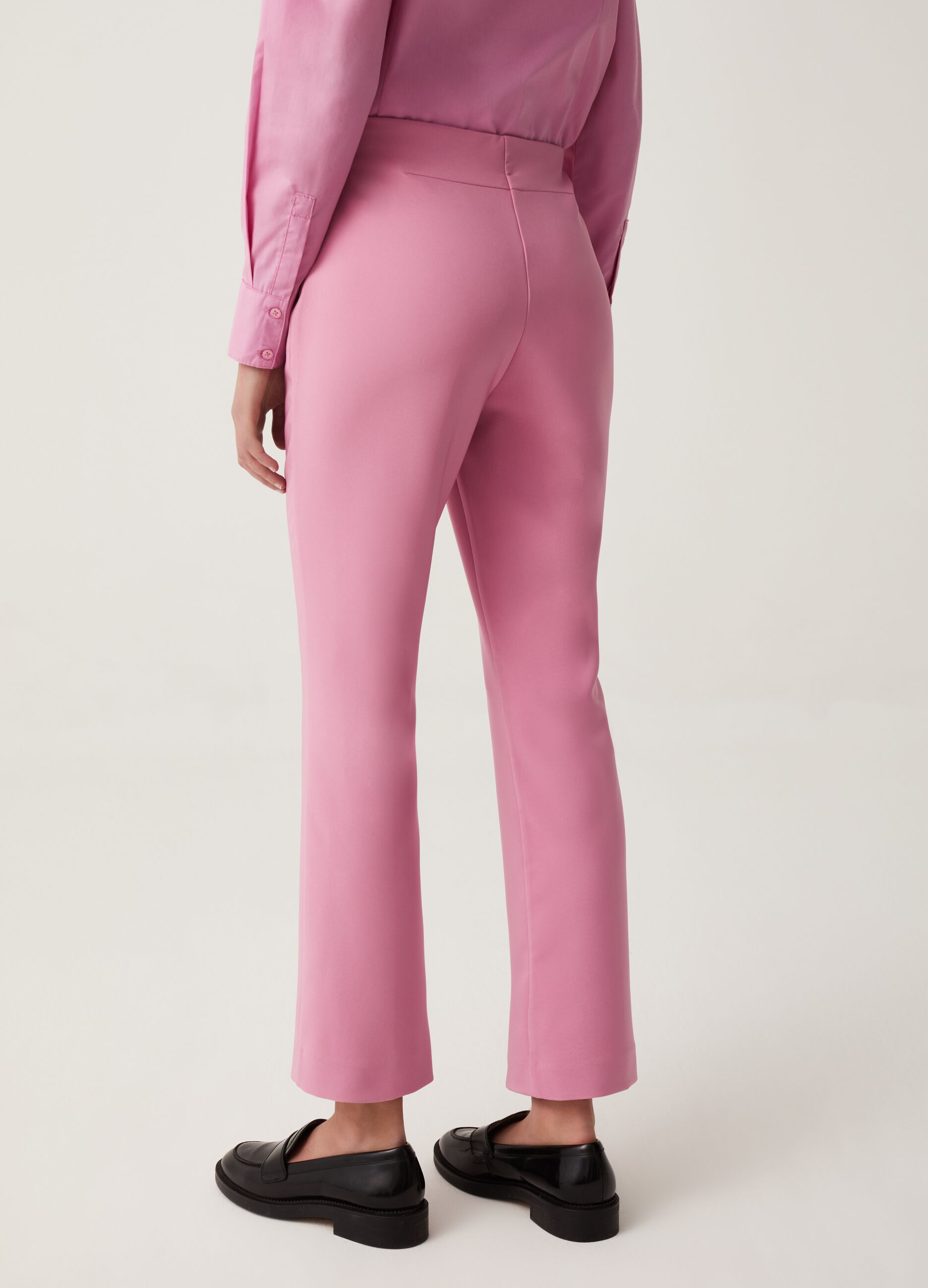 Flare-fit cropped trousers