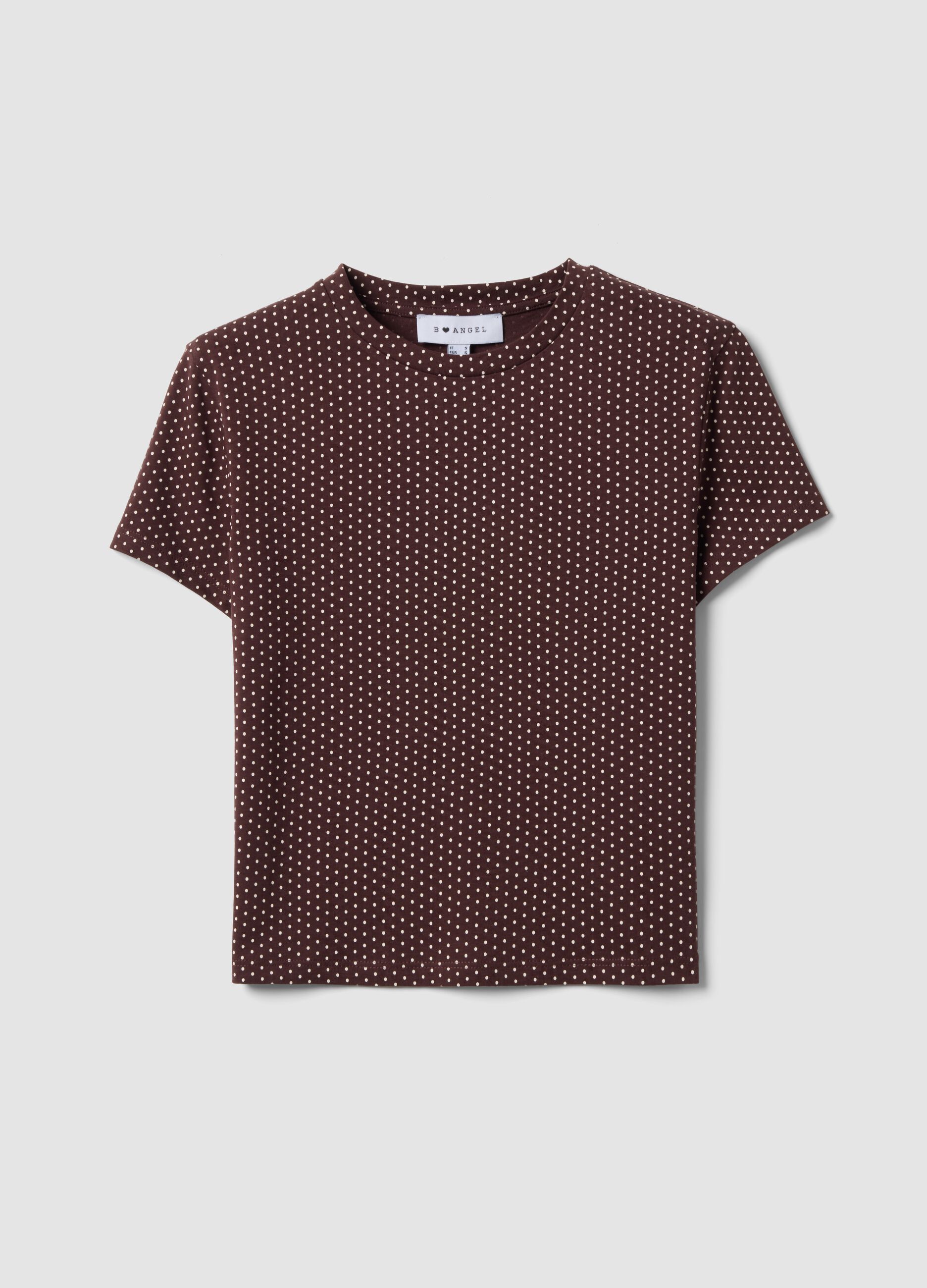 &Kappa;&alpha;&phi;έ cropped T-shirt &alpha;&pi;ό 100% &beta;&alpha;&mu;&beta;ά&kappa;&iota; &mu;&epsilon; &pi;&omicron;&upsilon;ά, regular &epsilon;&phi;&alpha;&rho;&mu;&omicron;&gamma;ή
