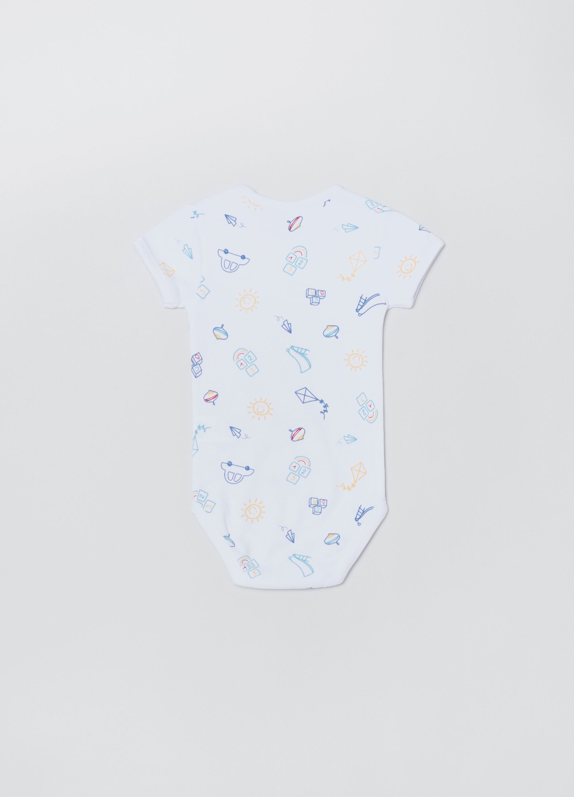Three-pack cotton bodysuits with print_1