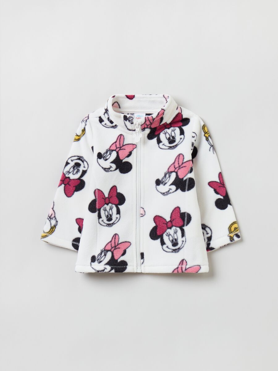 Full-zip sweatshirt in fleece with Minnie Mouse print_0