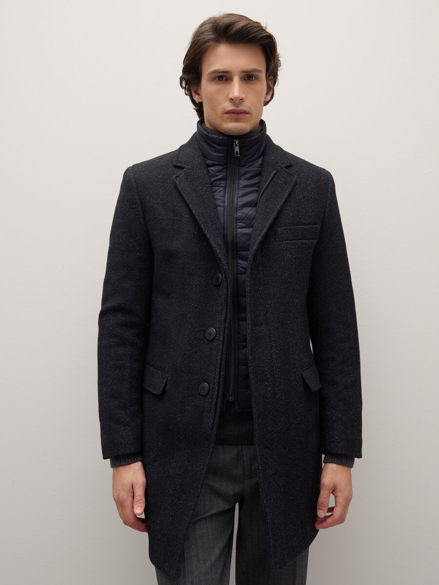Single-breasted regular fit black coat_1