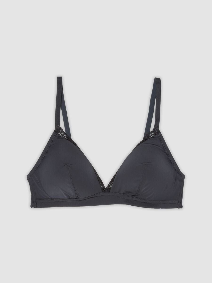 Black triangle bra in stretch fabric with removable padding_4