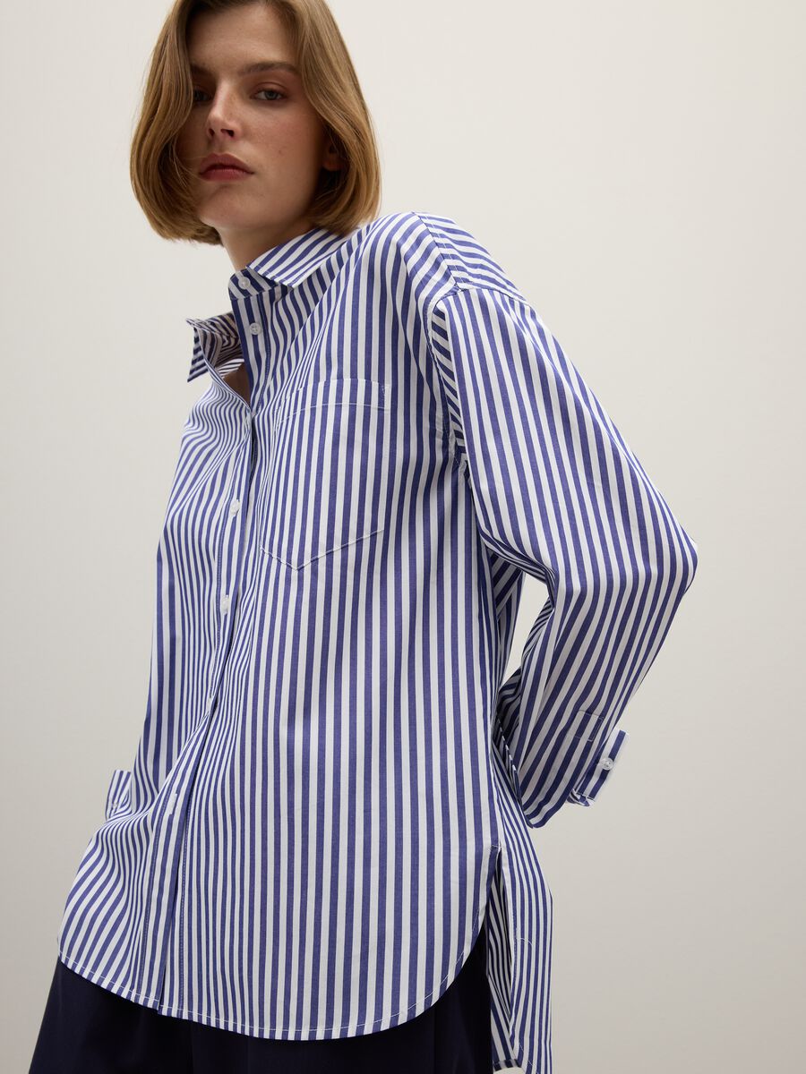 Blue Striped Cotton Shirt_4